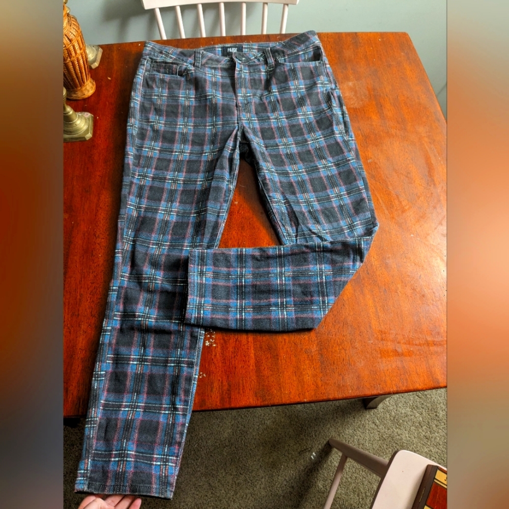 Anthropologie plaid skinny jeans